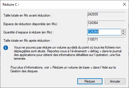 réduction du volume