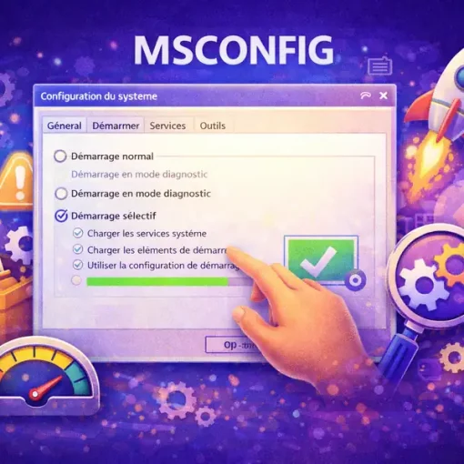 msconfig configuration système démarrage sélectif