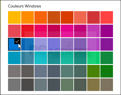 cpuleur accentuation windows