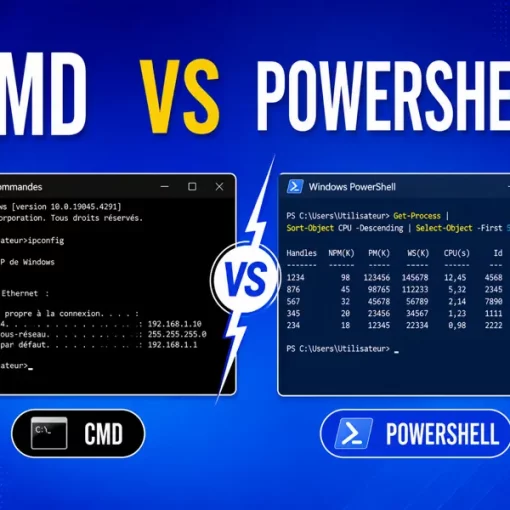 différence entre CMD et POWERSHELL