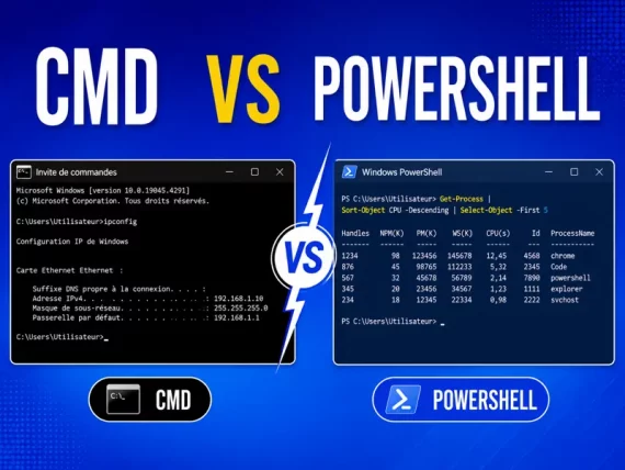 différence entre CMD et POWERSHELL
